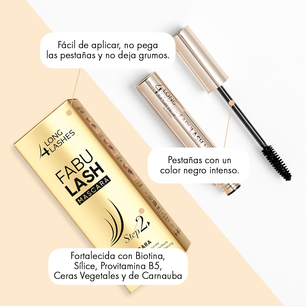 Flash Serum Para Crecimiento de las Pestañas 2 ml+ Máscara fortalecedora para pestañas Fabulash