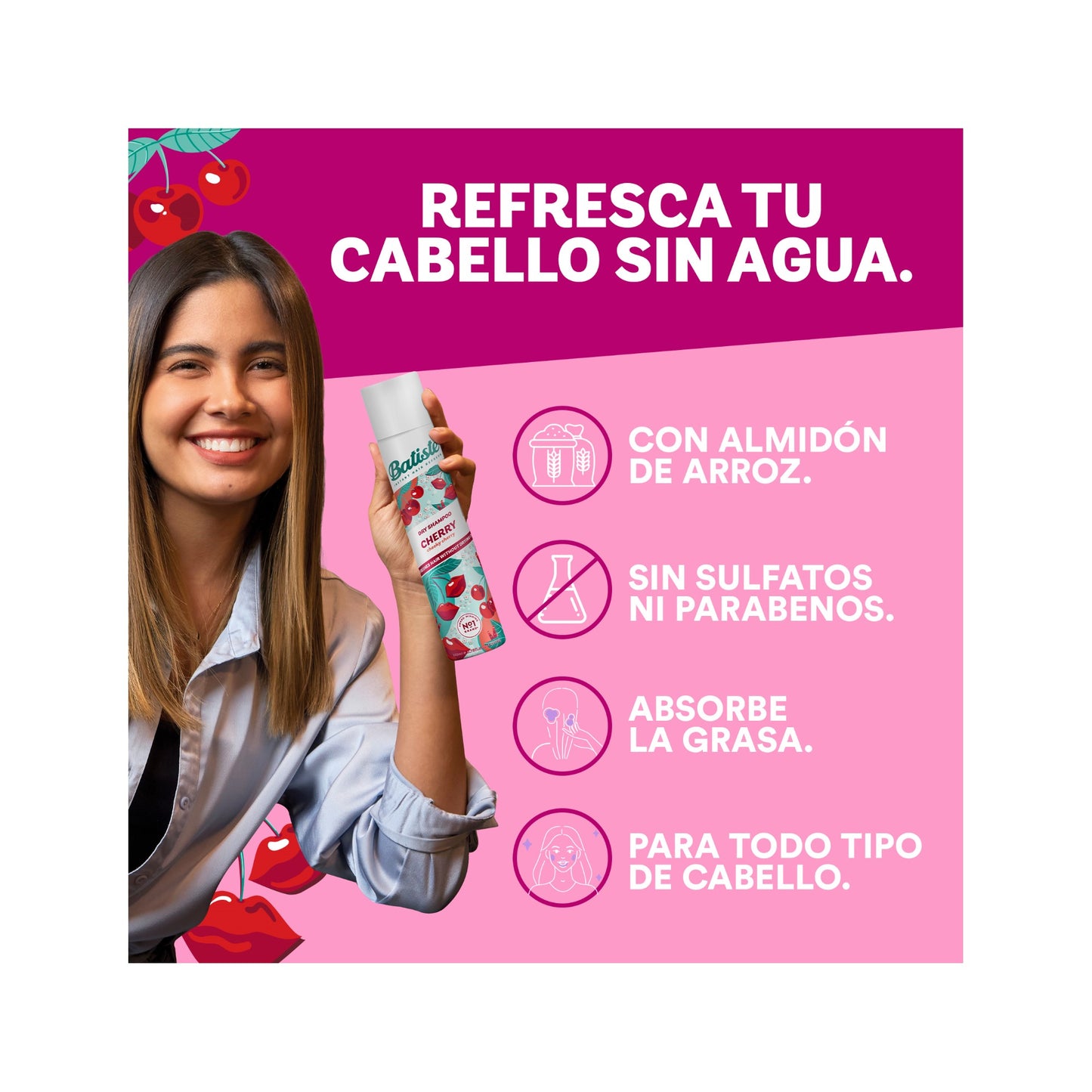 Pack Long4Lashes Serum pestañas + Shampoo en Seco Batiste Cherry Pestañas Largas y Cabello Fresco Todo el Día