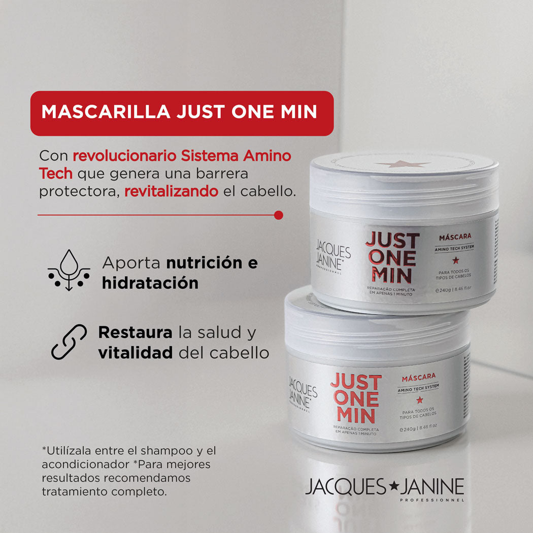 Rutina Brillo Antifrizz y Reparación Just One Min Jacques Janine