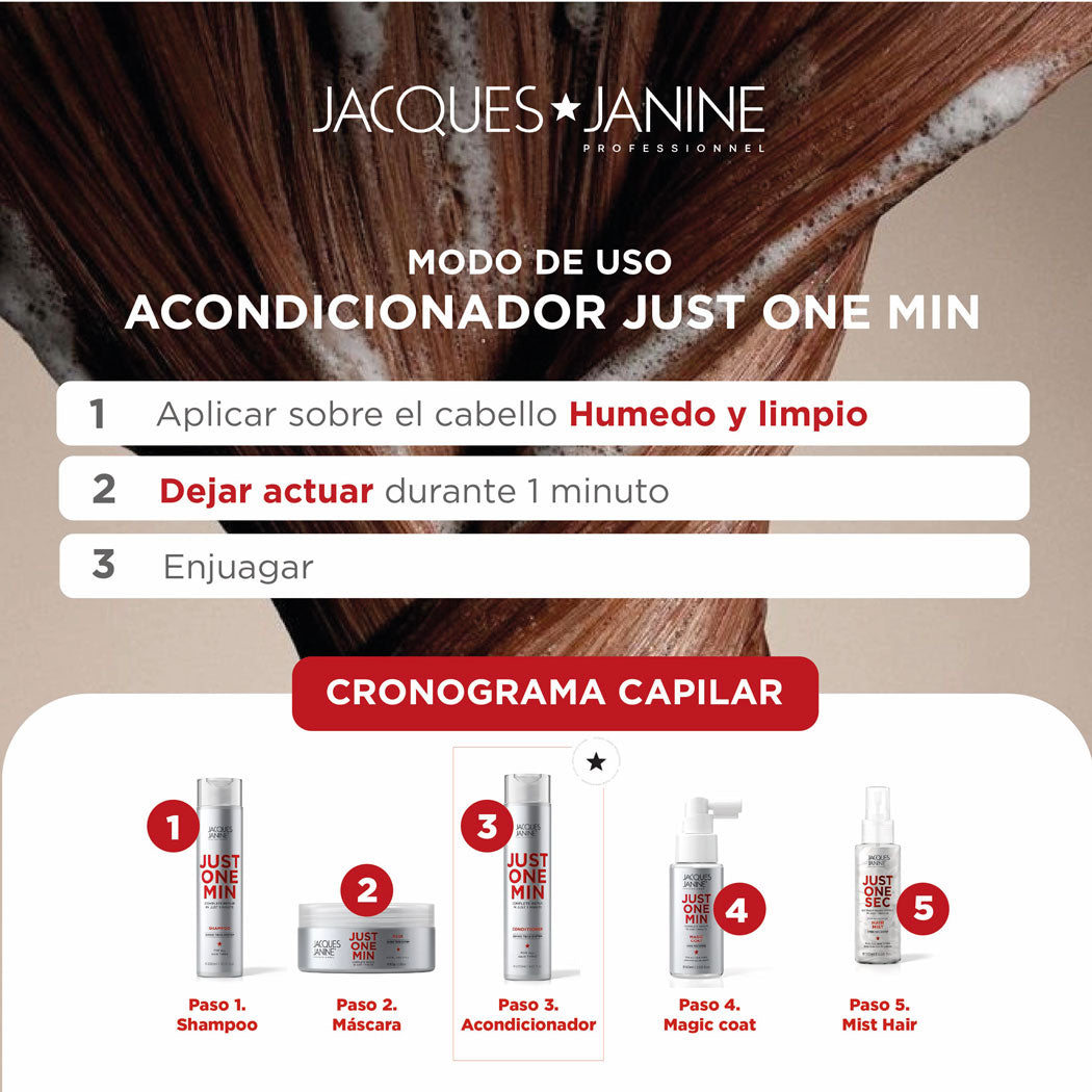 Acondicionador Hidratante y Reparador Just One Minute Jacques Janine 270ml