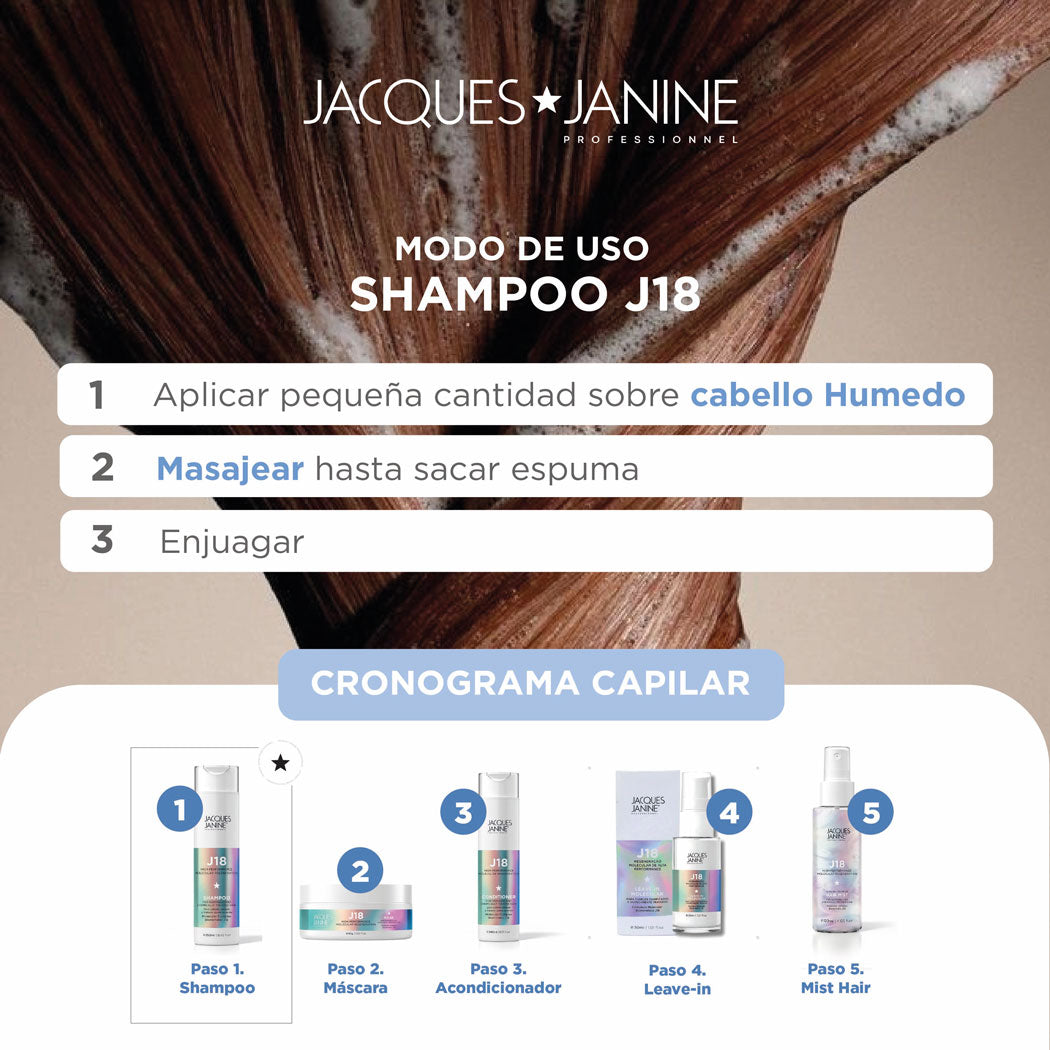 Shampoo Reparación Molecular y Fuerza J18 Jacques Janine 250ml