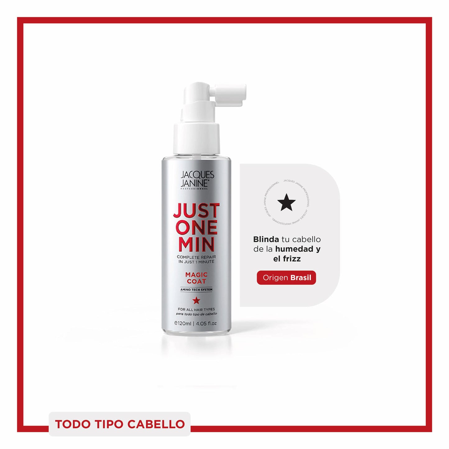 Magic Coat Jacques Janine Just One Min 120ml Tratamiento Capilar Premium para Brillo y Protección Intensa