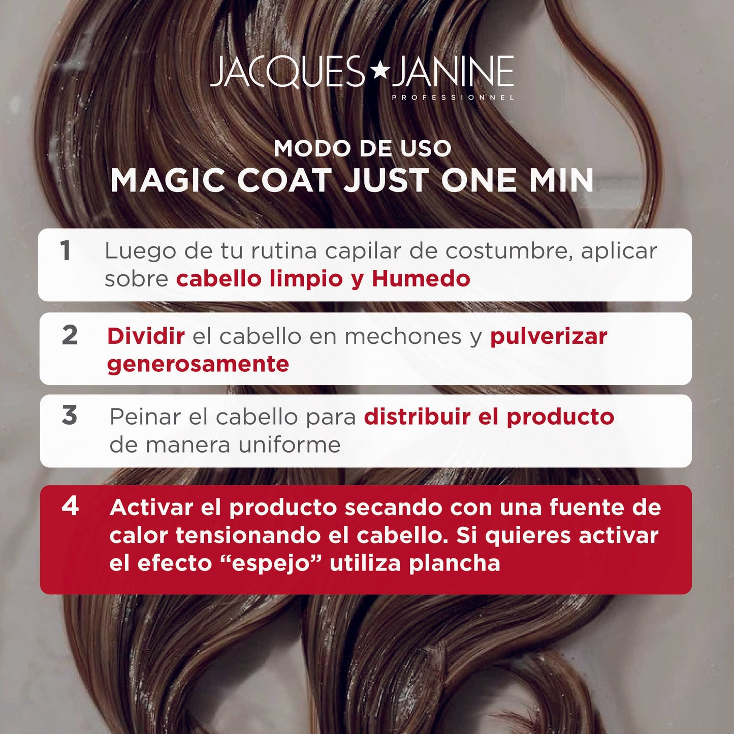 Magic Coat Jacques Janine Just One Min 120ml Tratamiento Capilar Premium para Brillo y Protección Intensa