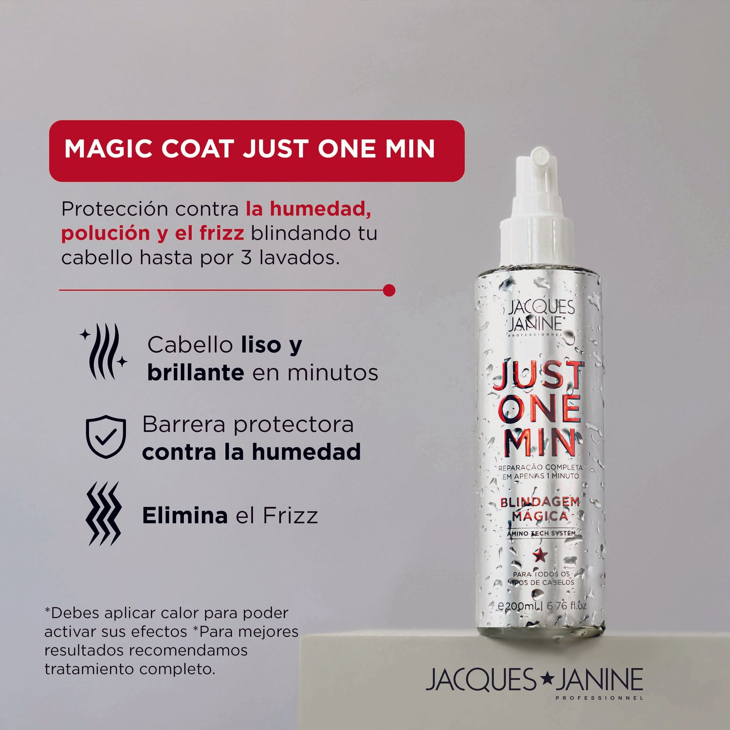 Magic Coat Jacques Janine Just One Min 120ml Tratamiento Capilar Premium para Brillo y Protección Intensa