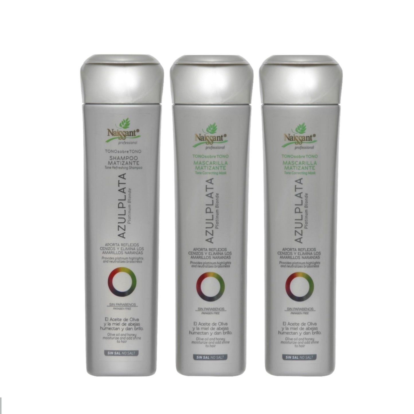 Tratamiento Matizante Naissant Rubios Platinados 1 Shampoo + 2 Mascarillas
