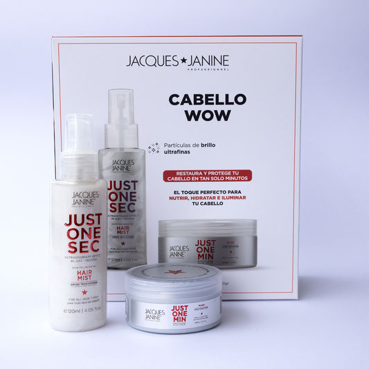 Set Regalable Jacques Janine Just One Min Capilar Premium Pasos 2 y 5 Brillo, Antifrizz y Reparación (Mascarilla + Mist)