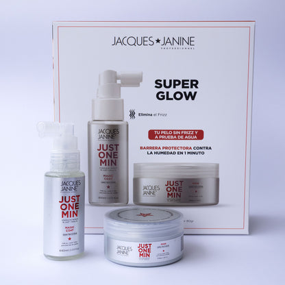 Set Regalable Jacques Janine Just One Min Capilar Premium 2 y 4 Pasos Brillo, Antifrizz y Reparación (Mascarilla + Magic Coat 60ml)