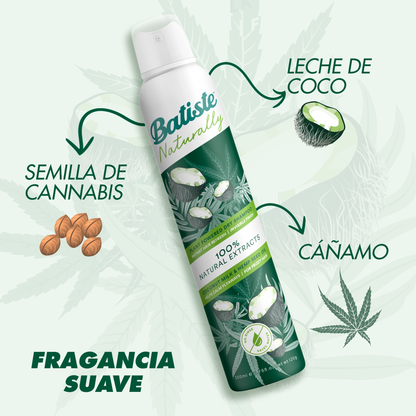 Shampoo en Seco Batiste Naturally Hemp & Coconut Milk 200 ml