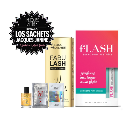 Flash Serum Para Crecimiento de las Pestañas 2 ml+ Máscara fortalecedora para pestañas Fabulash