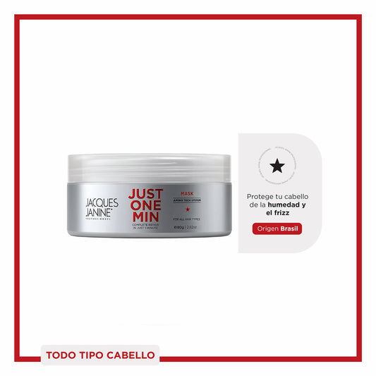 Mascarilla Capilar Reparadora y Antifrizz Just One Minute Jacques Janine 80g