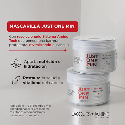 Rutina Brillo Antifrizz y Reparación Just One Min Jacques Janine