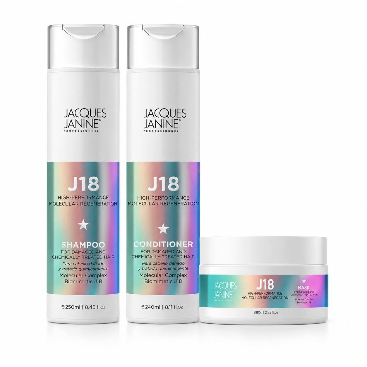 Rutina Reparación Molecular J18: Shampoo + Mascarilla + Acondicionador