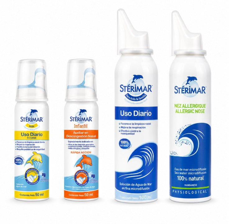 Pack Familiar Spray Nasal: Bebé + Infantil + Uso diario + Alergia