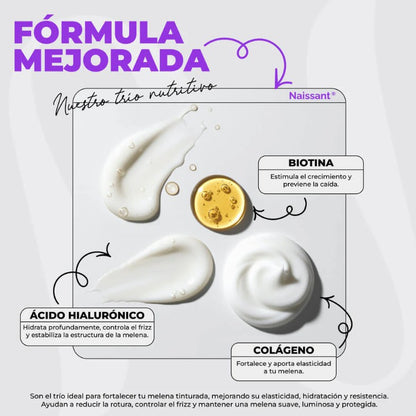 Tratamiento Capilar 2 Mascarillas + 1 Shampoo matizador Rubio dorado Naissant 300ml c/u