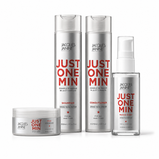 Kit Just One Minute 4 Pasos: Shampoo + Acondicionador + Mascarilla + Magic Coat