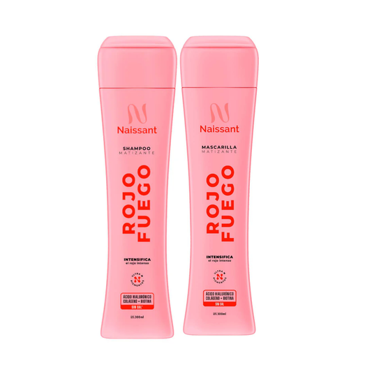 Tratamiento Capilar Mascarilla + Shampoo Matizador para Cabello Rojo Intenso Naissant 300ml c/u