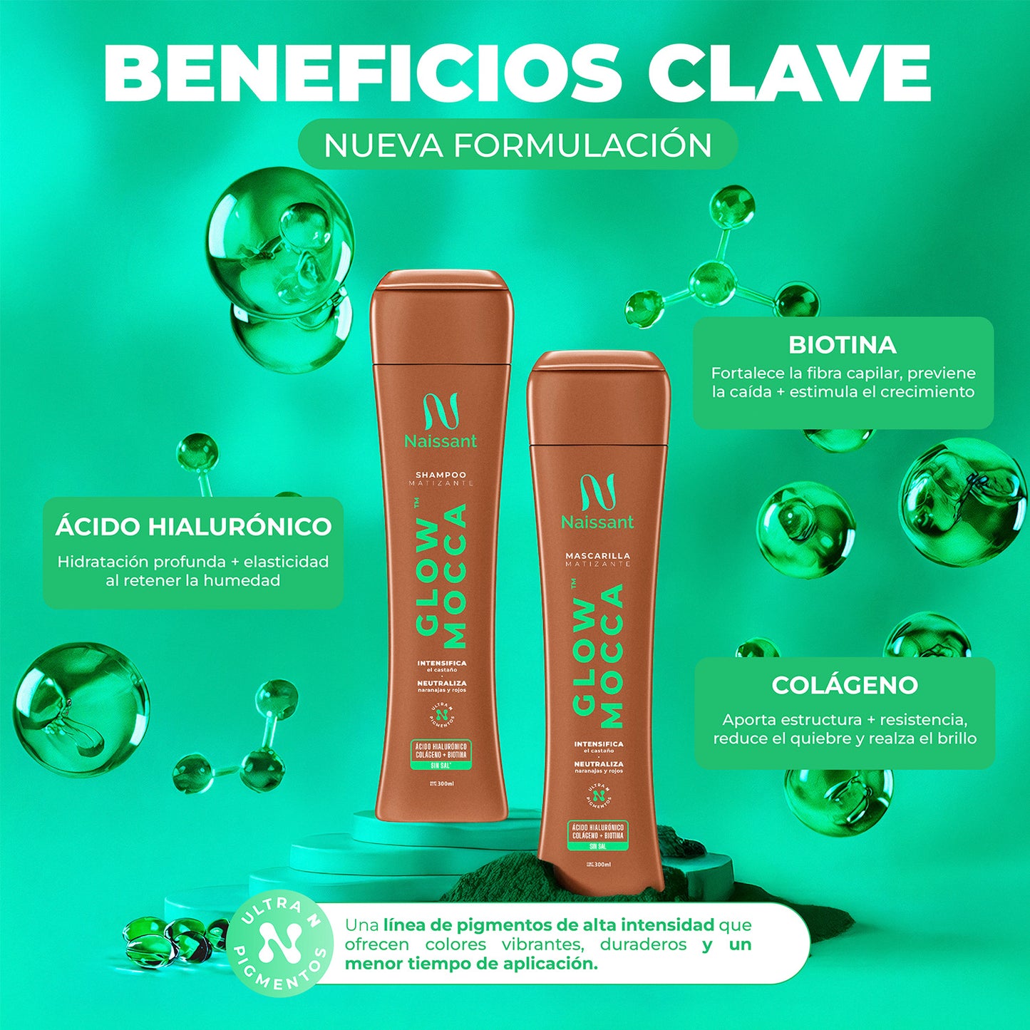Mascarilla Capilar Matizador Glow Mocca Naissant para Cabello Castaño Intenso 300ml