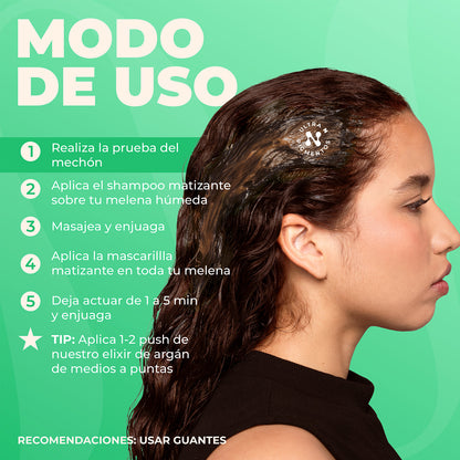 Mascarilla Capilar Matizador Glow Mocca Naissant para Cabello Castaño Intenso 300ml