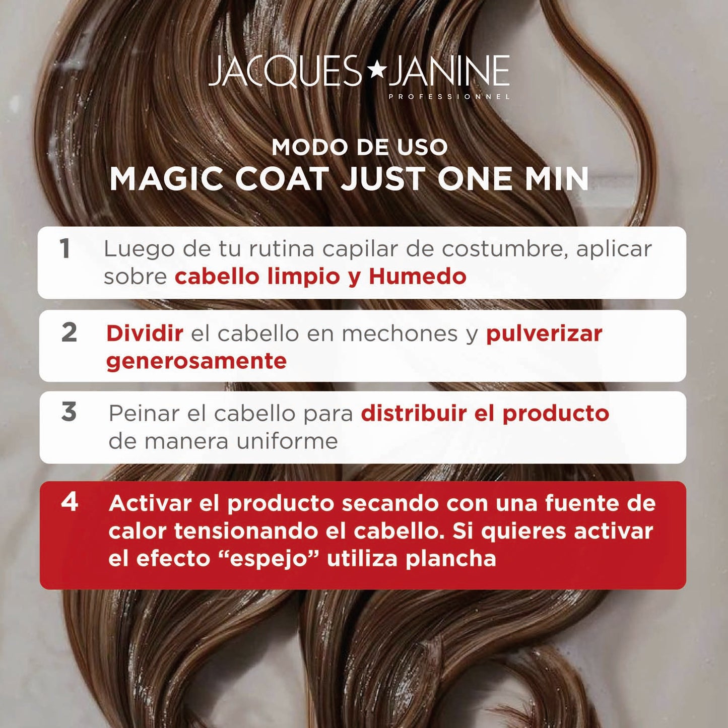 Tratamiento para el Cabello con Frizz Jacques Janine: Kit Hidratación y Reparación J18 + Magic Coat 200ml + REGALOS