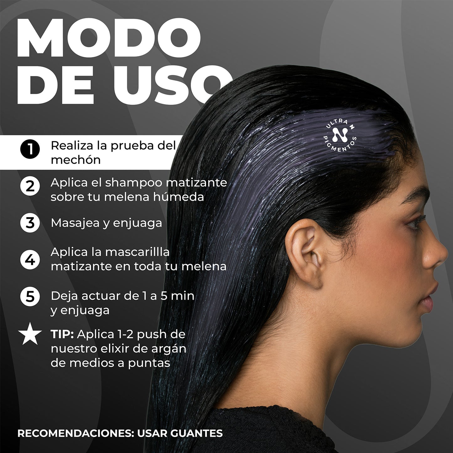 Tratamiento Capilar 2 Mascarillas + 1 Shampoo Matizador para Cabello Negro Intenso Naissant 300ml c/u