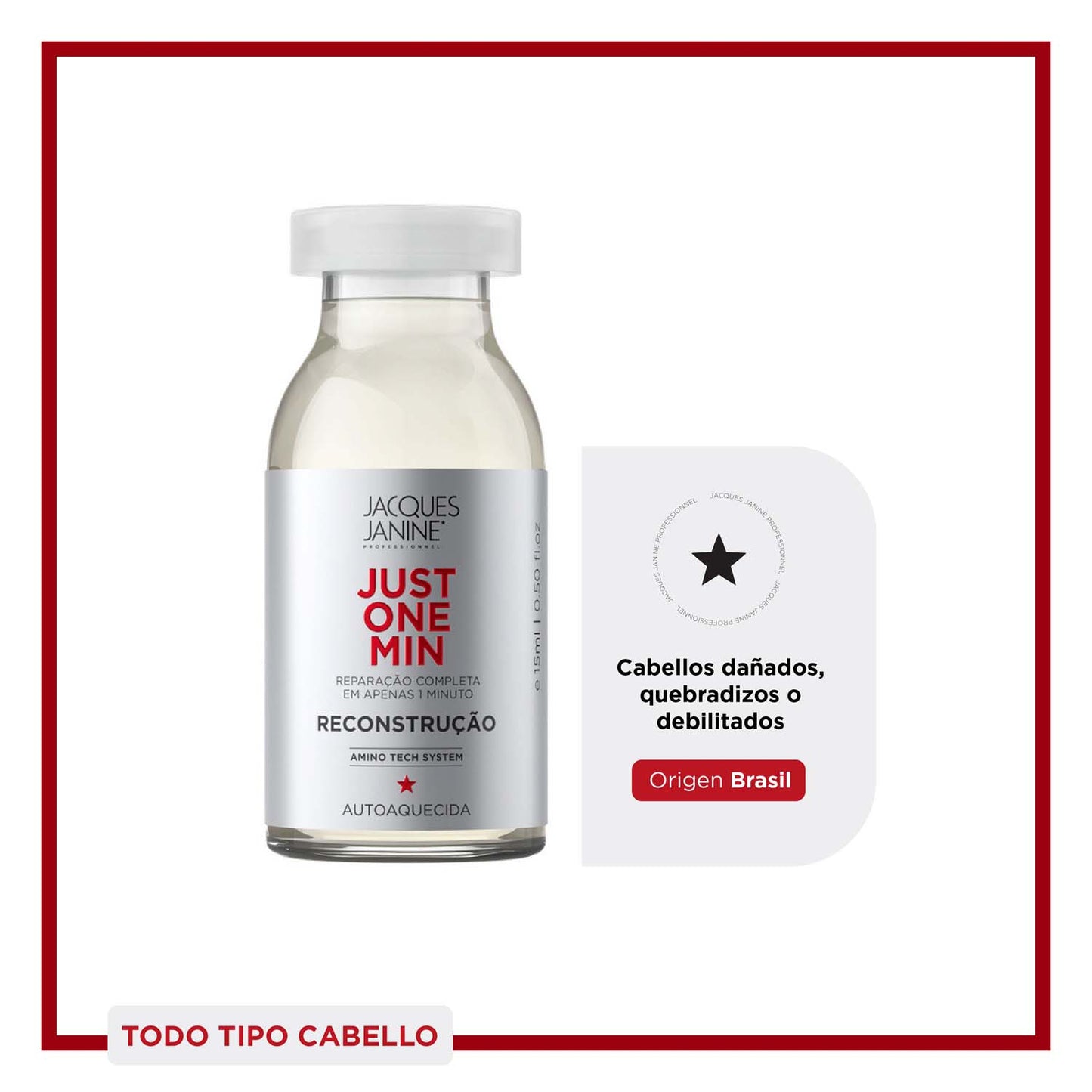 Ampolla para Reconstruccion Capilar Jacques Janine Just One Min 15ml