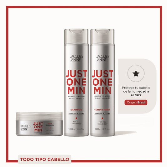Rutina Brillo Antifrizz y Reparación Just One Min Jacques Janine