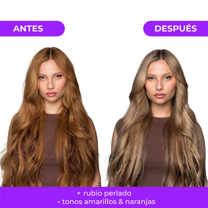 Tratamiento Capilar 2 Mascarillas + 1 Shampoo matizador Rubio dorado Naissant 300ml c/u