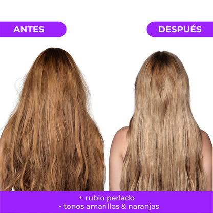 Tratamiento Capilar 2 Mascarillas + 1 Shampoo matizador Rubio dorado Naissant 300ml c/u