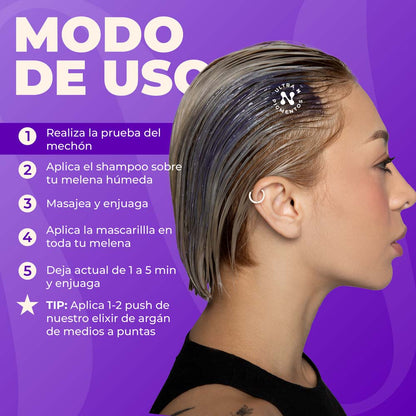 Shampoo Matizador Azul Plata Naissant para Rubio Ceniza 300ml