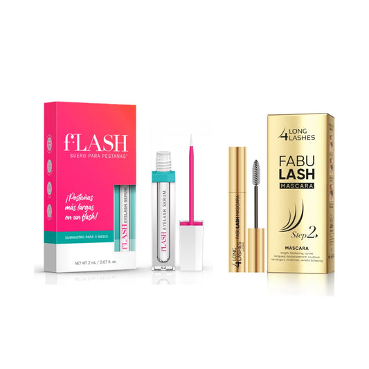 Flash Serum Para Crecimiento de las Pestañas 2 ml+ Máscara fortalecedora para pestañas Fabulash