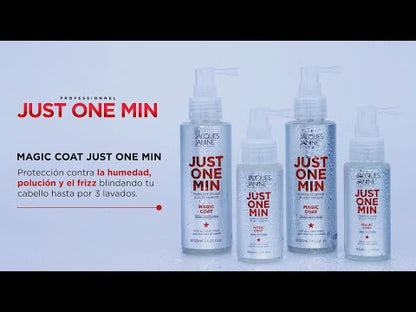 Kit Jacques Janine Just One Min Capilar Premium 4 Pasos  Brillo, Antifrizz y Reparación (Shampoo + Acondicionador + Mascarilla + Magic Coat 60ml)