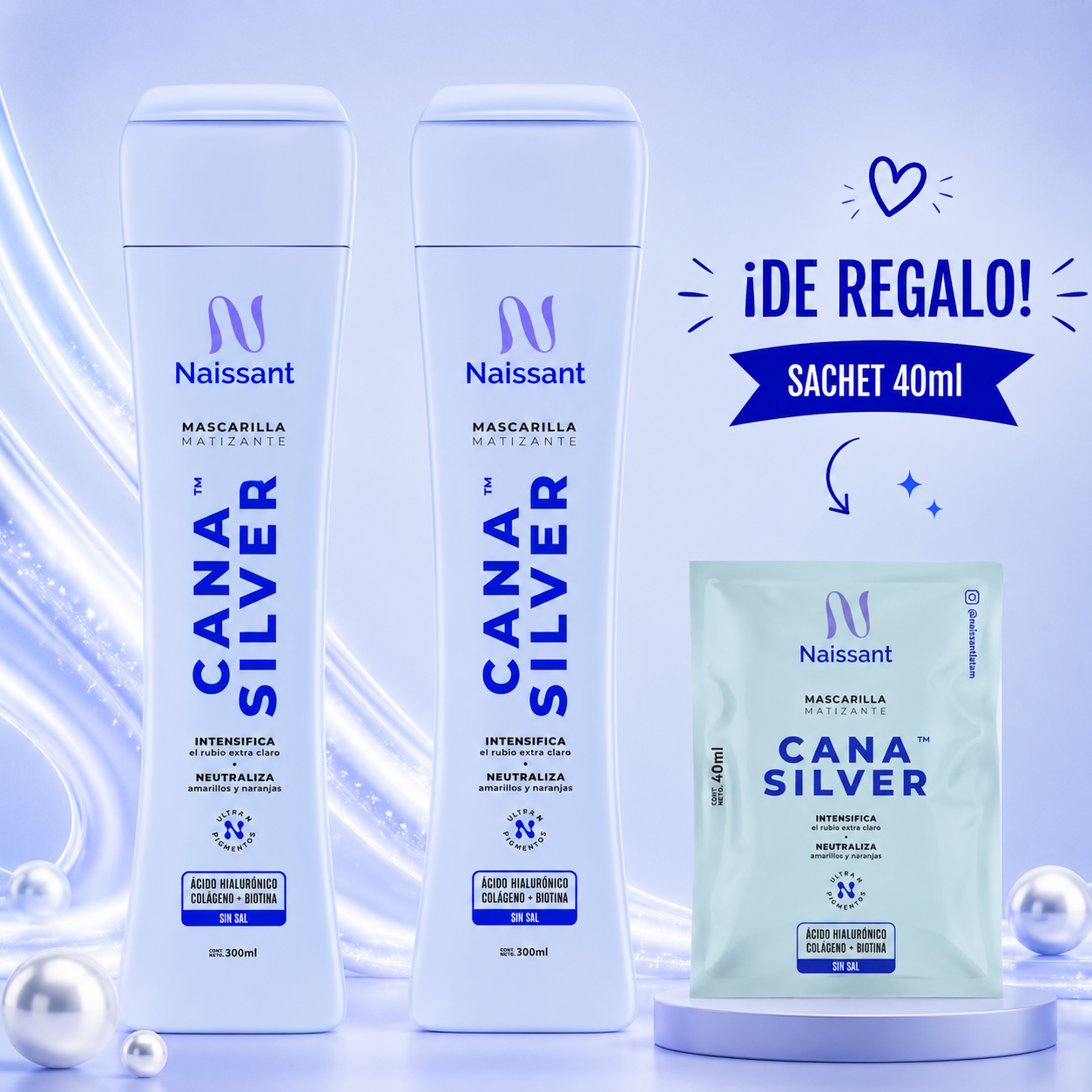 Tratamiento Matizante Naissant Rubios Claros Shampoo + Mascarilla +Sachet de regalo